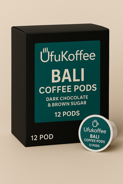 UfuKoffee Bali Medium-Dark Roast Coffee Pods 12 Count