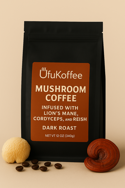 UfuKoffee Mushroom Coffee Dark Roast with Lions Mane