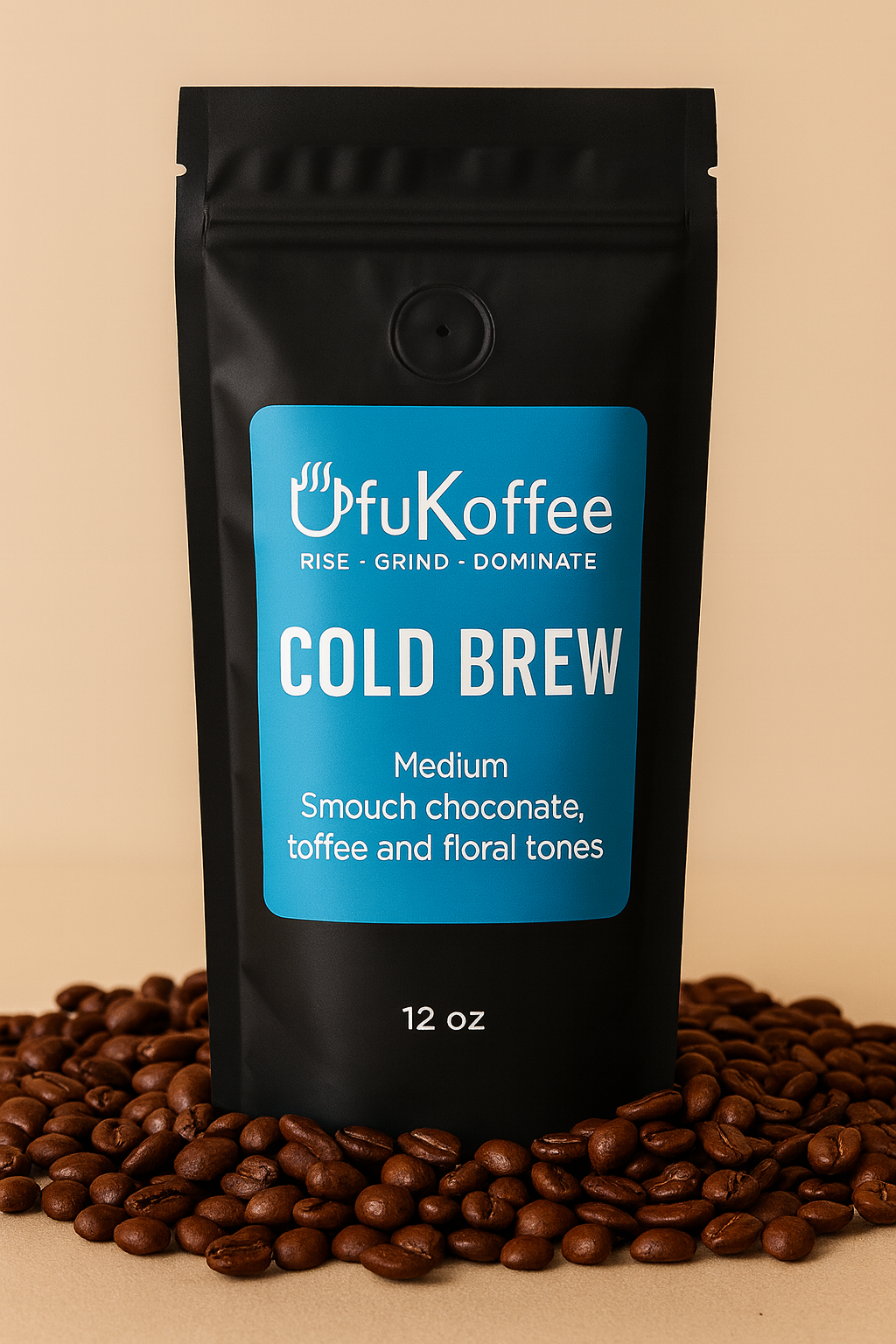 UfuKoffee Smooth Cold Brew Coffee Beans 12oz