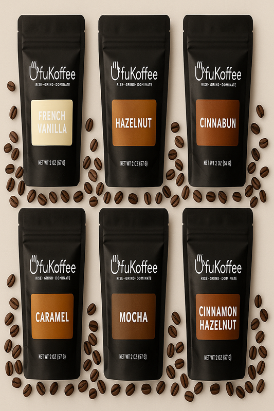 UfuKoffee Flavored Coffee Sample Pack 6 Gourmet Blends