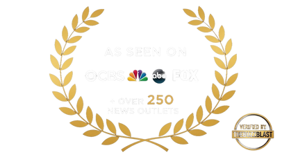 Verified by TheBuzzBlast badge with over 250 news outlets including CBS, NBC, ABC, and FOX