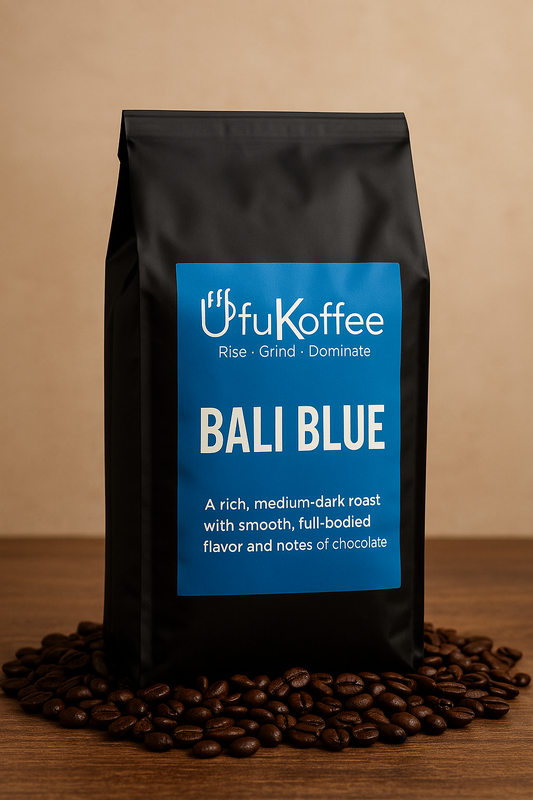 Freshly Roasted Bali Coffee by UfuKoffee Bali Blue medium-dark roast with smooth full-bodied flavor