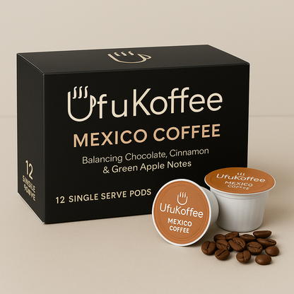 UfuKoffee Mexico coffee pods with chocolate cinnamon green apple notes specialty coffee pods delivery